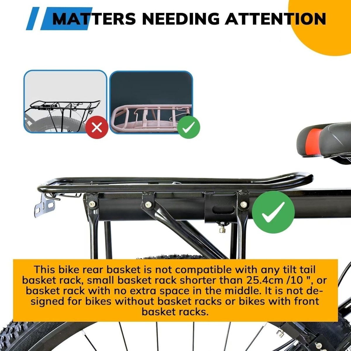32L Foldable Bike Rear Basket Rack Mount Cargo Carrier - Kwikley