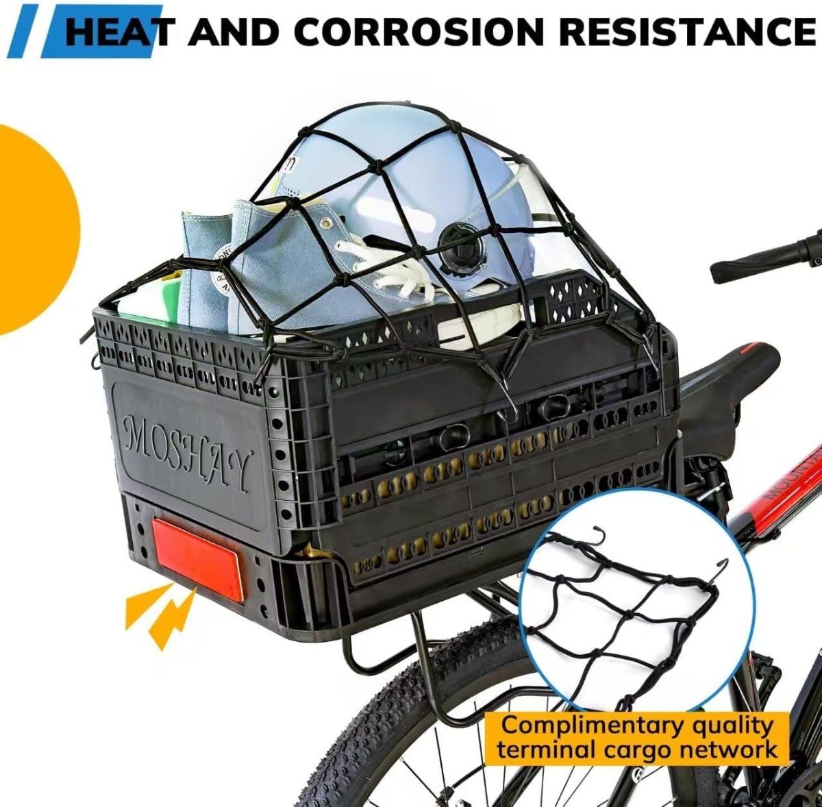 32L Foldable Bike Rear Basket Rack Mount Cargo Carrier - Kwikley
