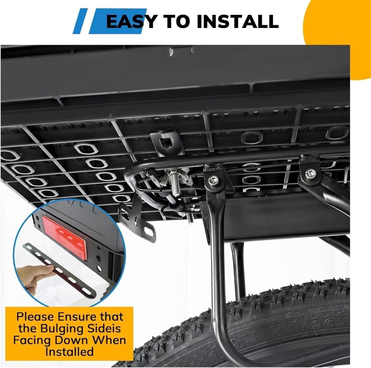 32L Foldable Bike Rear Basket Rack Mount Cargo Carrier - Kwikley