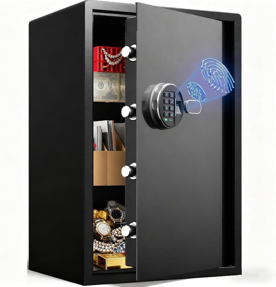 3.46 Cu Ft Biometric Safe Box Fingerprint Digital Keypad Safe - Kwikley