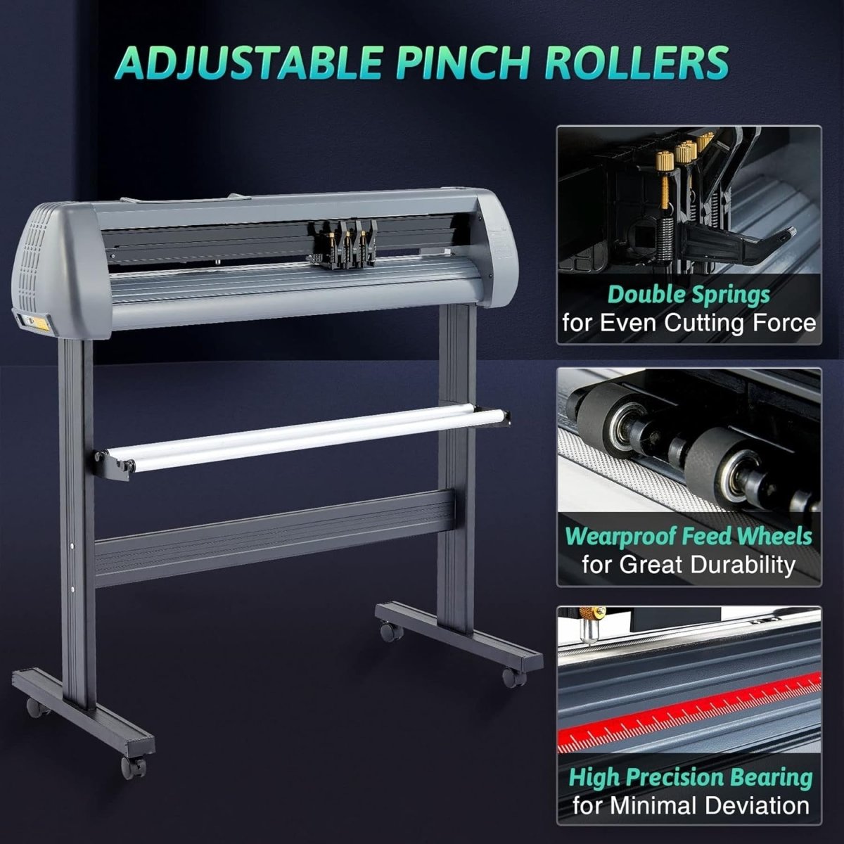 34in Vinyl Cutter Plotter with Stand Sticker Decal Sign Cutting Machine - Kwikley