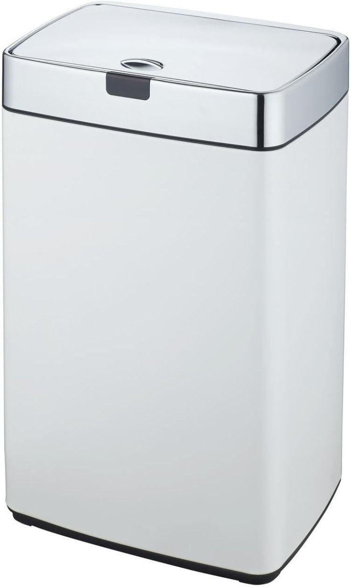 35L Touchless Sensor Kitchen Bin White Stainless Steel Soft Close - Kwikley