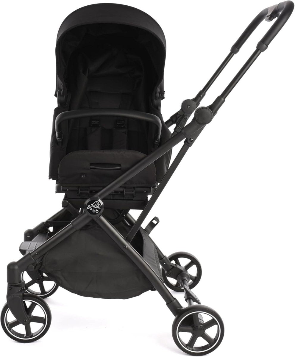 360° Rotating Baby Stroller Parent Facing Compact Fold Pram Black - Kwikley