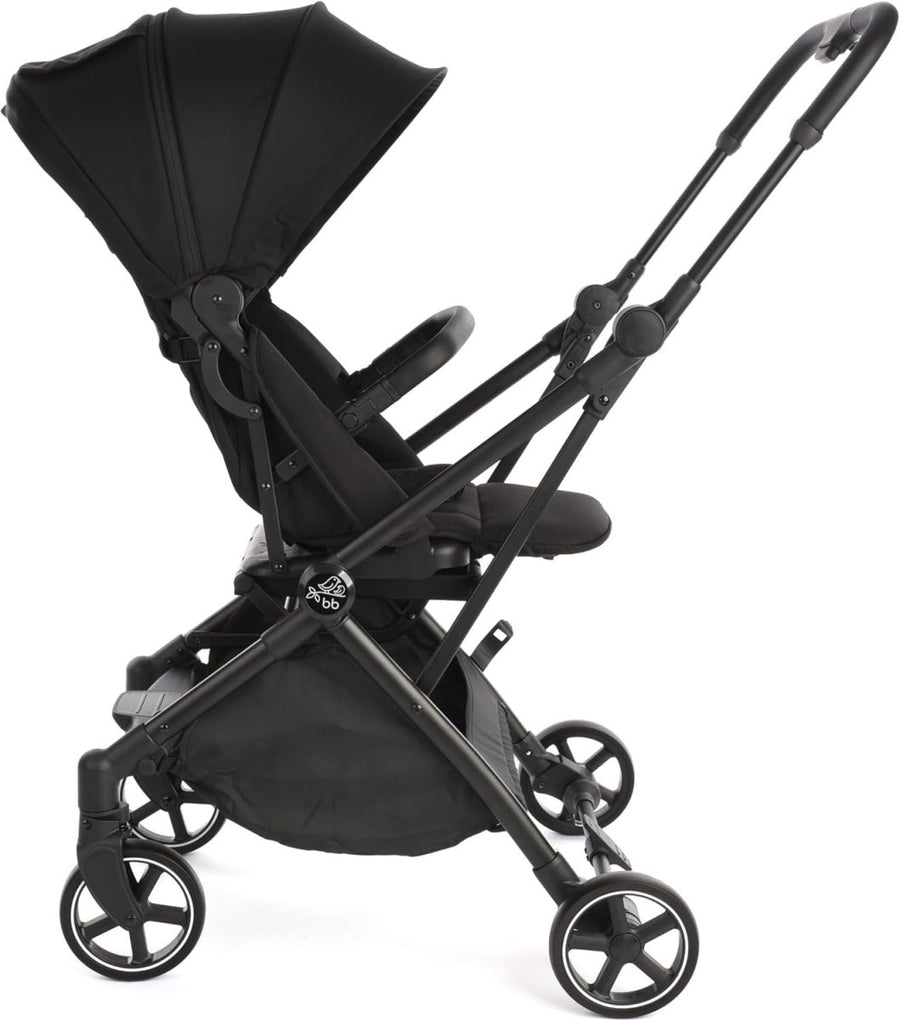 360° Rotating Baby Stroller Parent Facing Compact Fold Pram Black - Kwikley