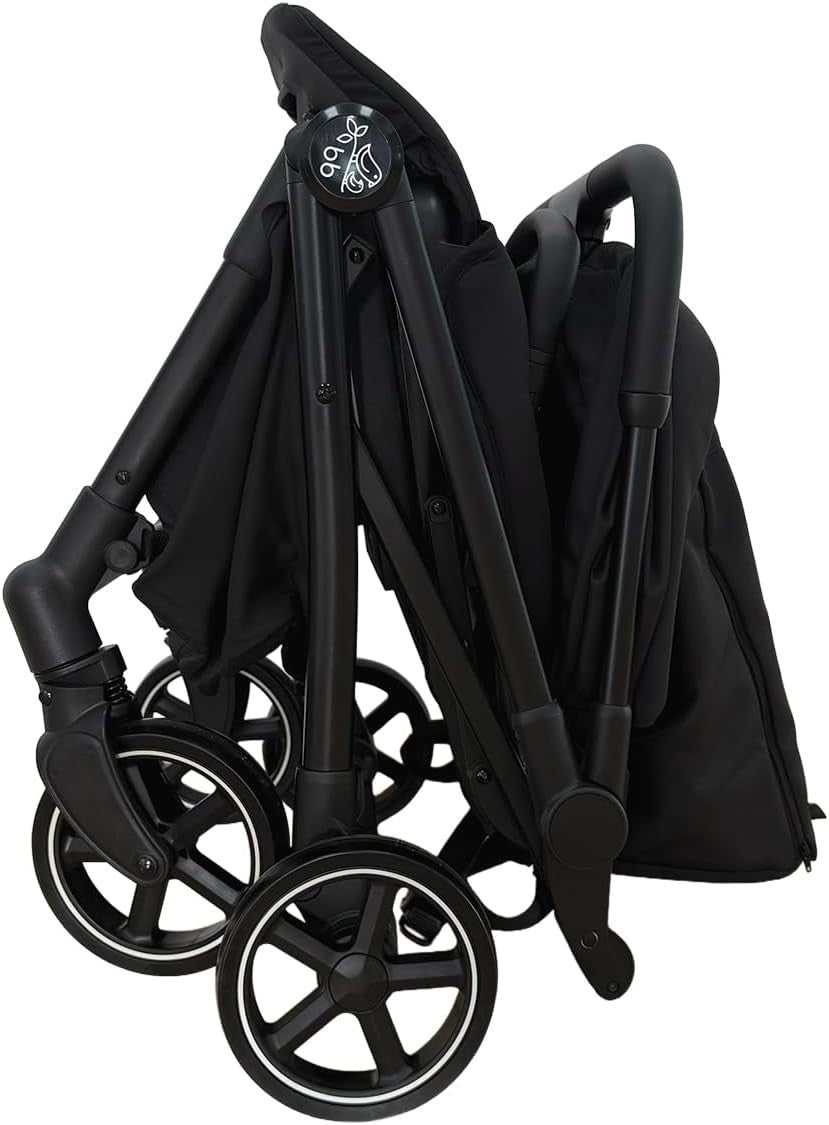 360° Rotating Baby Stroller Parent Facing Compact Fold Pram Black - Kwikley