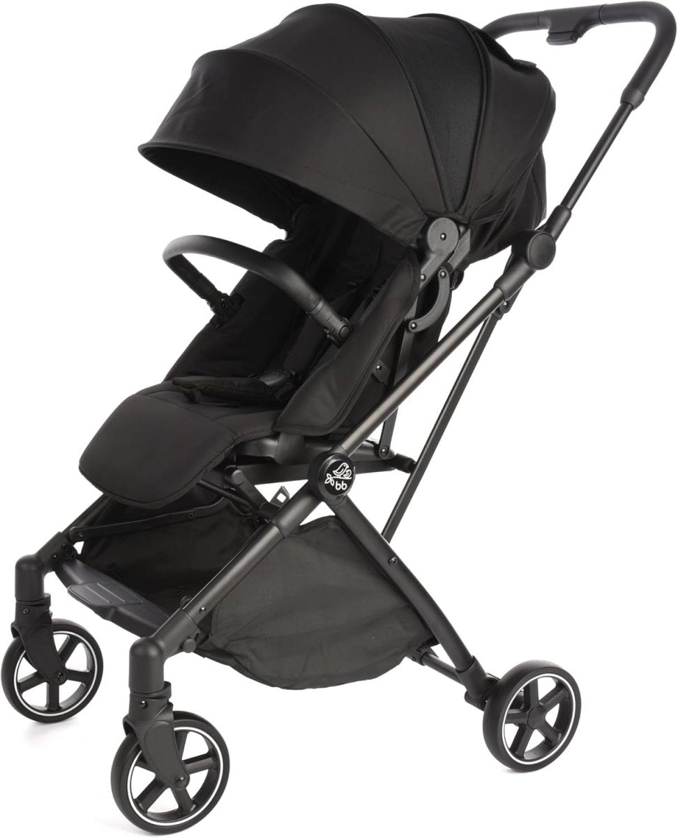 360° Rotating Baby Stroller Parent Facing Compact Fold Pram Black - Kwikley