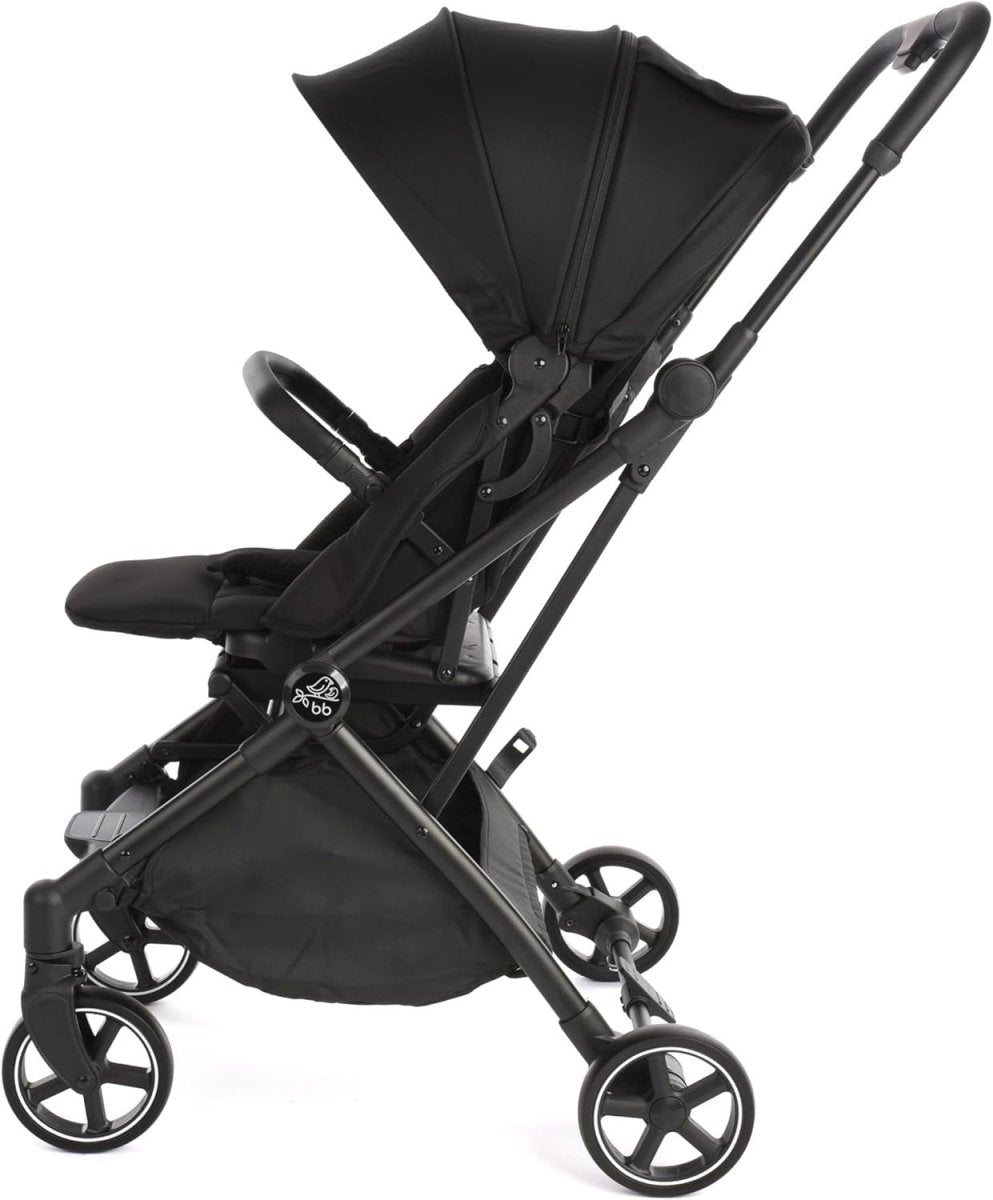 360° Rotating Baby Stroller Parent Facing Compact Fold Pram Black - Kwikley