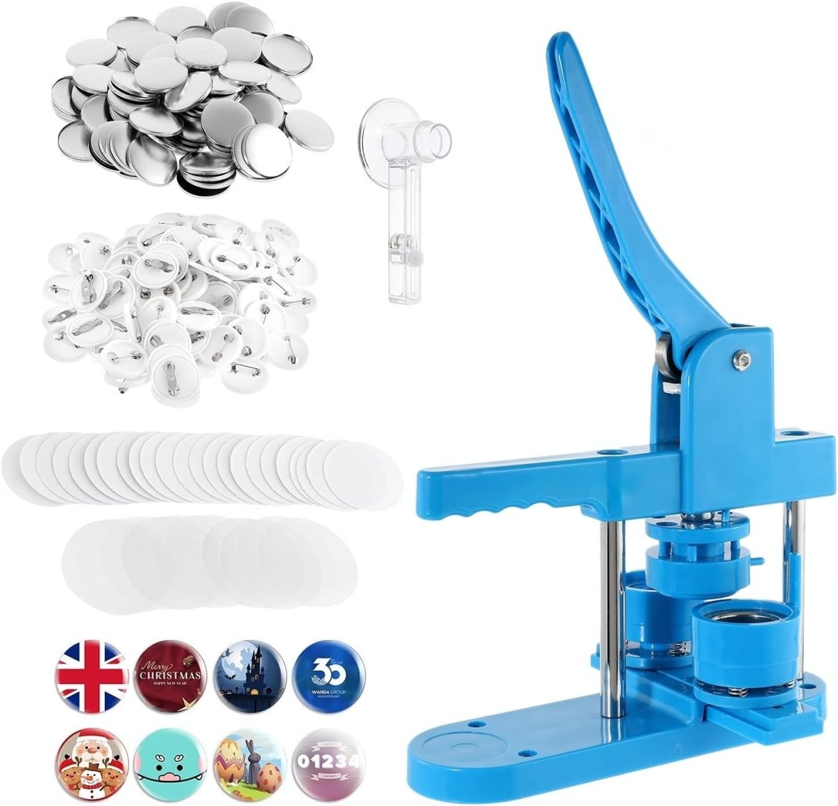 37mm Badge Button Maker Press Kit DIY Pin Making Machine 200pcs Set - Kwikley