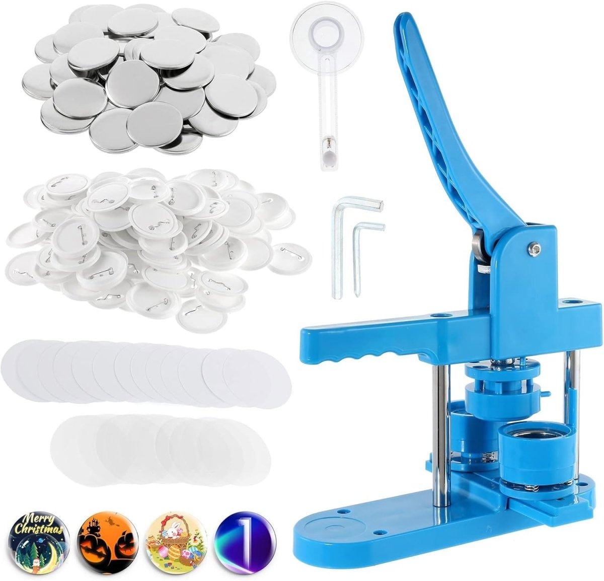 37mm Badge Button Maker Press Kit DIY Pin Making Machine 200pcs Set - Kwikley