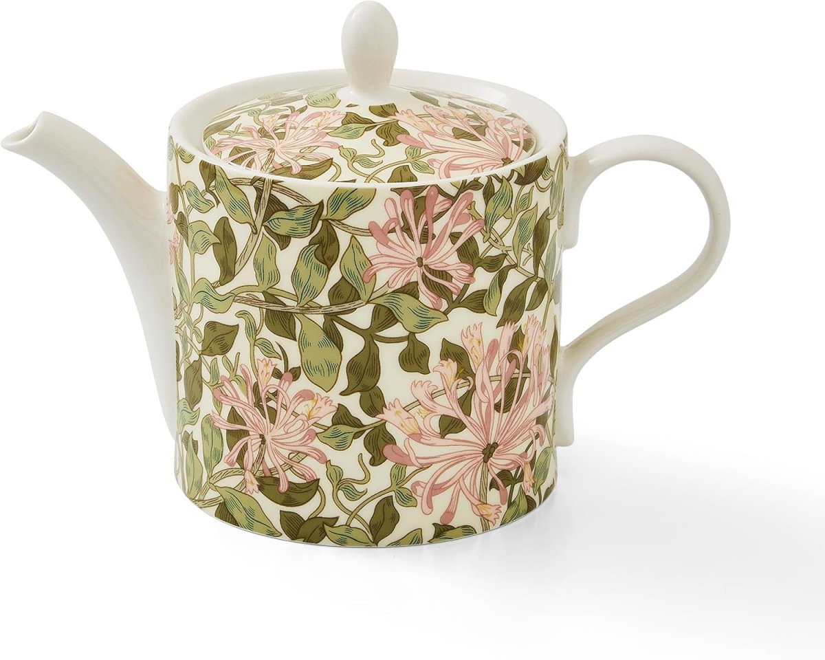 37oz Porcelain Teapot Floral Tea Pot w Lid Handle Dishwasher Safe - Kwikley