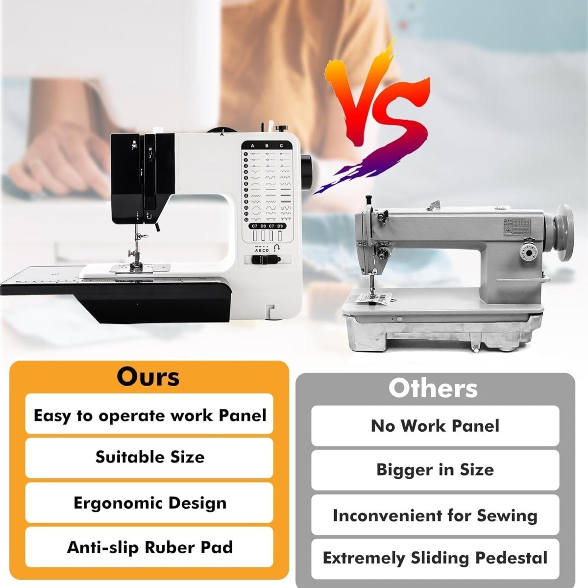 38 Stitch Electric Sewing Machine Double Needle Extension Table UK Plug - Kwikley
