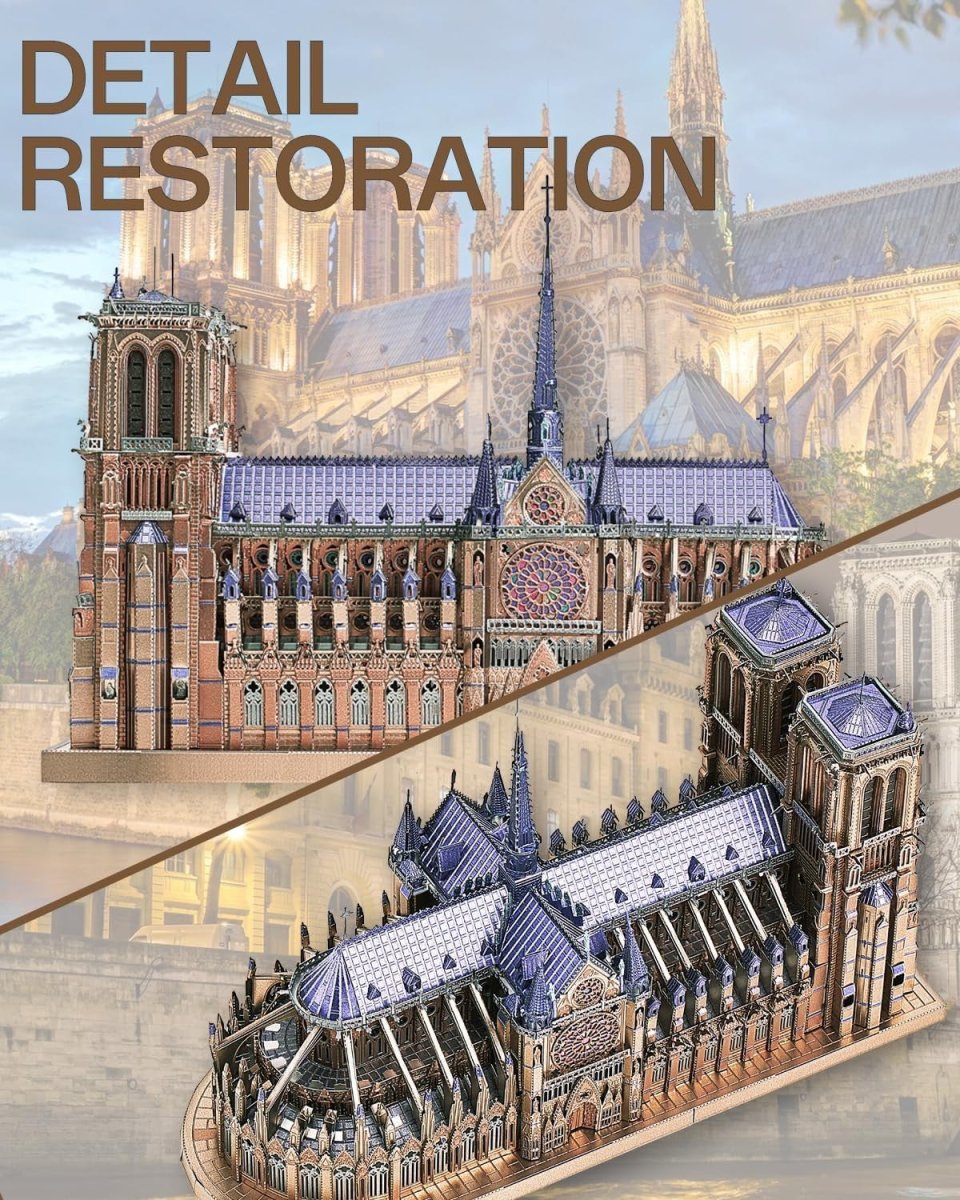 382pc 3D Metal Cathedral Puzzle Stainless Steel Model Kit DIY Decor - Kwikley