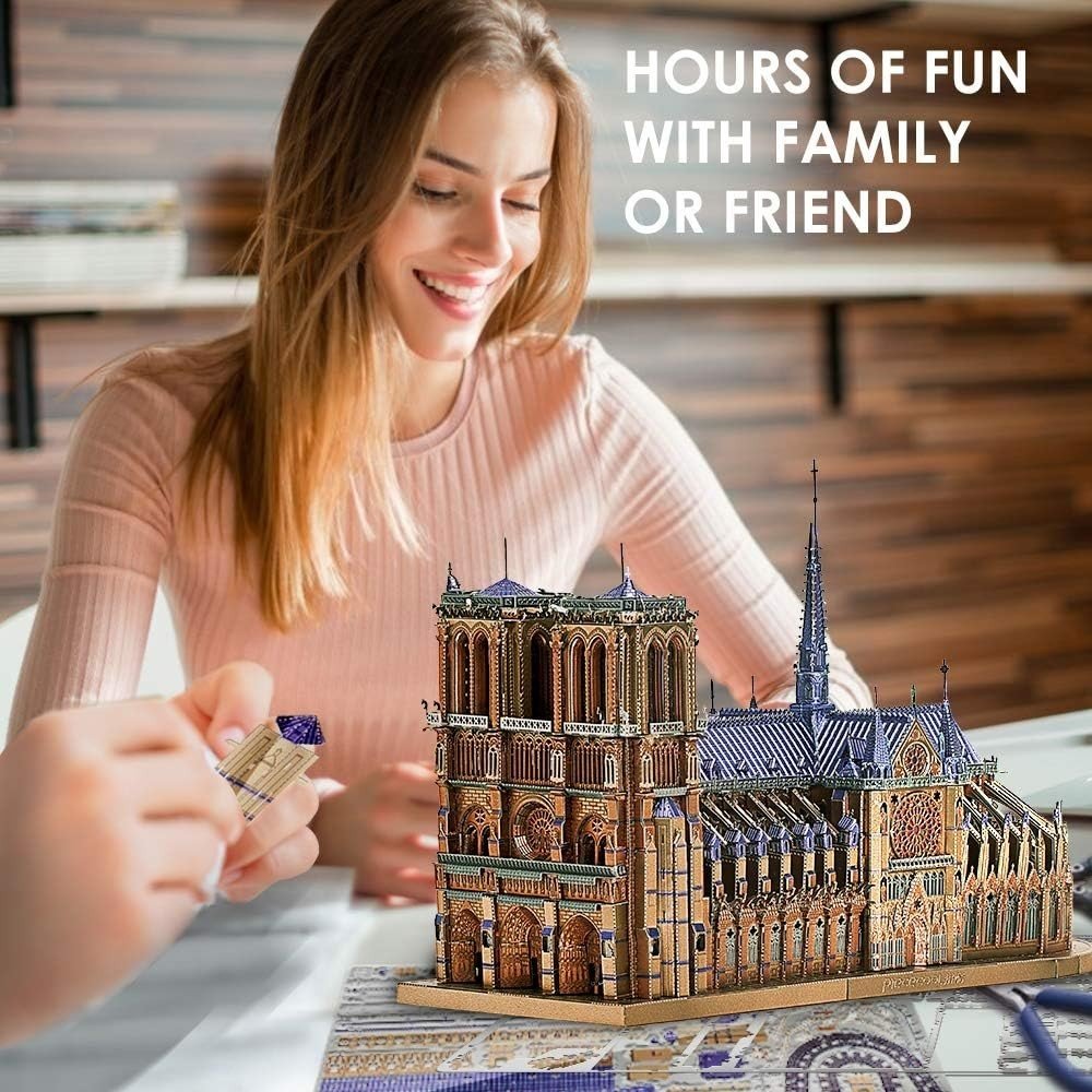382pc 3D Metal Cathedral Puzzle Stainless Steel Model Kit DIY Decor - Kwikley