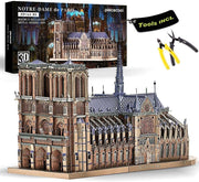 382pc Metal Cathedral 3D Puzzle Model Kit Stainless Steel DIY Build - Kwikley