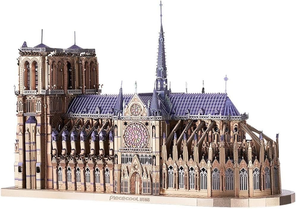 382pc Metal Cathedral 3D Puzzle Model Kit Stainless Steel DIY Build - Kwikley