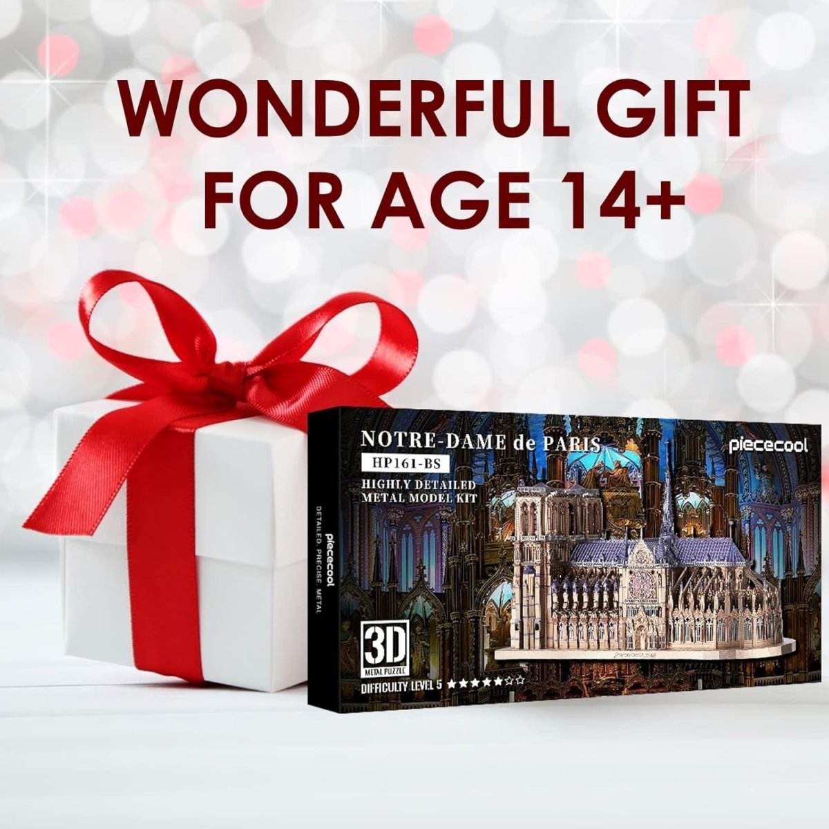 382pc Metal Cathedral 3D Puzzle Model Kit Stainless Steel DIY Build - Kwikley