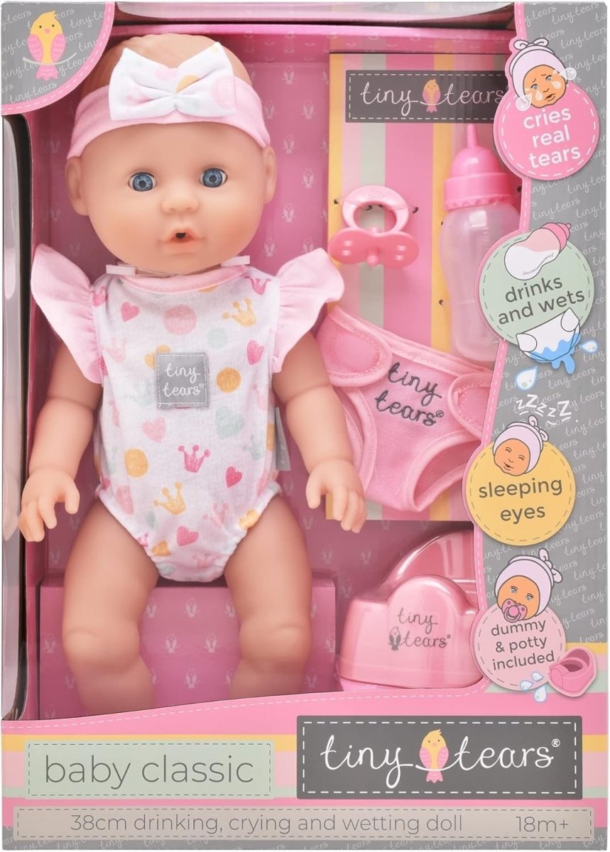 38cm Baby Doll Crying Wetting w Bottle Potty Nappy Dummy - Kwikley