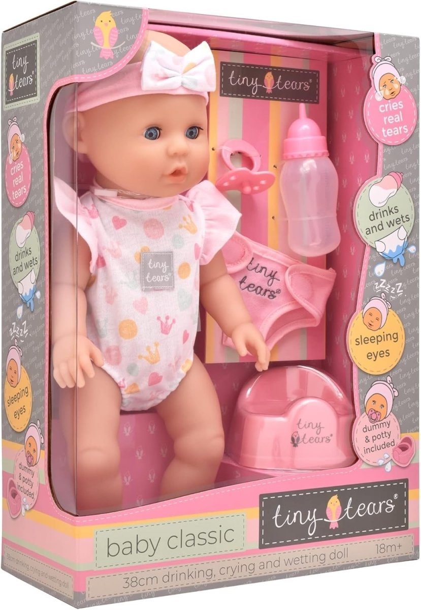 38cm Baby Doll Crying Wetting w Bottle Potty Nappy Dummy - Kwikley