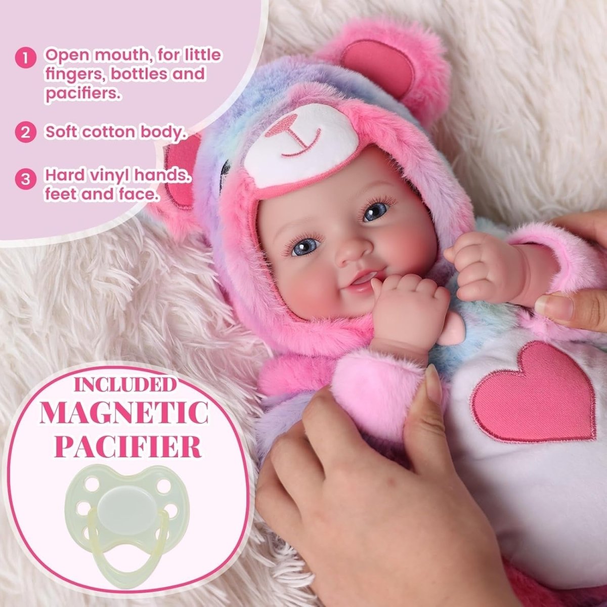 38cm Realistic Baby Doll Soft Body w Bottle Pacifier Gift Set - Kwikley