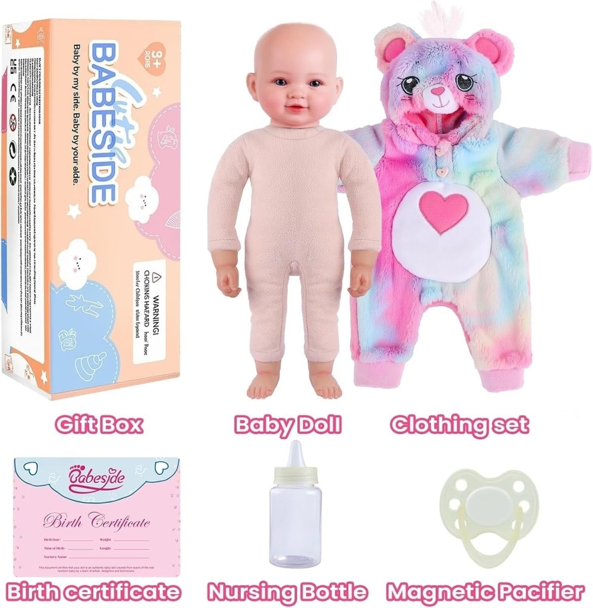 38cm Realistic Baby Doll Soft Body w Bottle Pacifier Gift Set - Kwikley