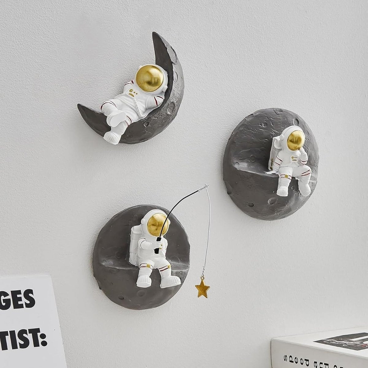 3D Astronaut Wall Decor Set of 3 Kids Bedroom Space Art - Kwikley