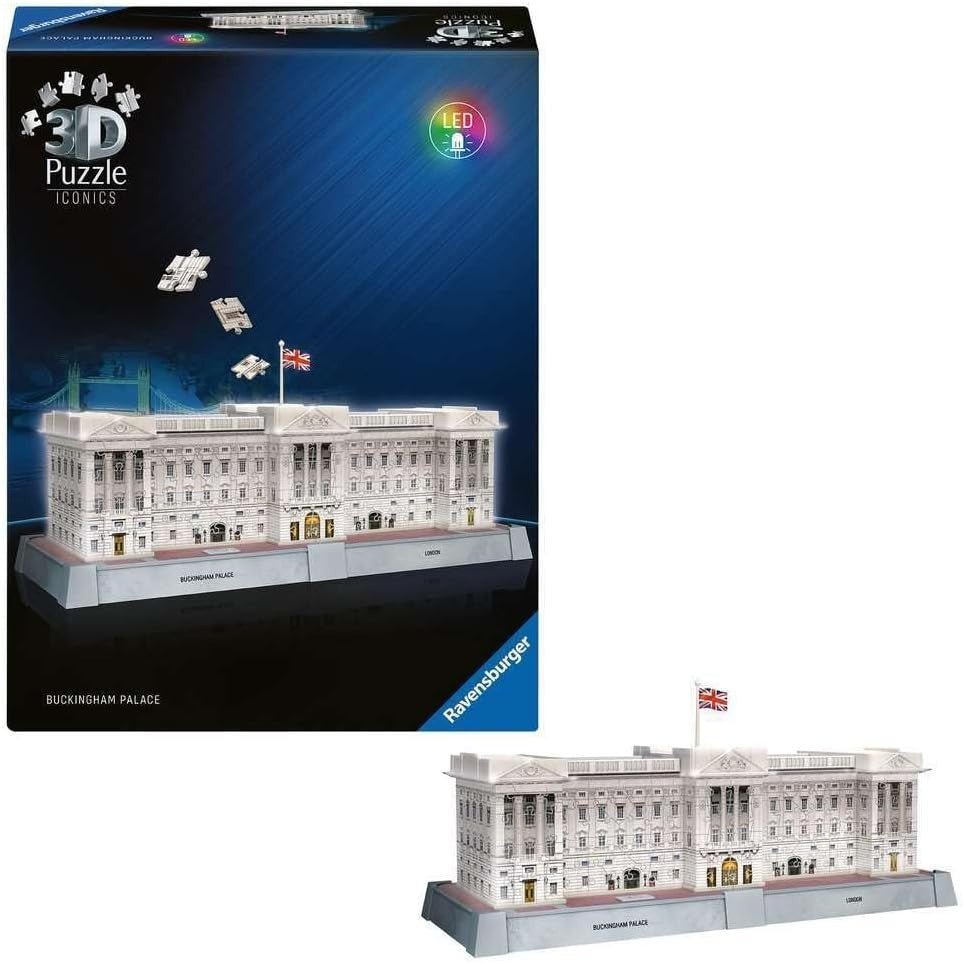 3D Buckingham Palace Light Up Puzzle 216 Piece LED Model Age 10+ - Kwikley