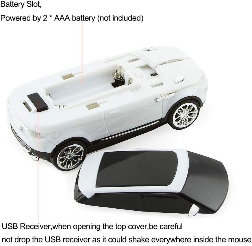 3D Car Shape Wireless Mouse 2.4G USB Optical Gaming PC Laptop - Kwikley