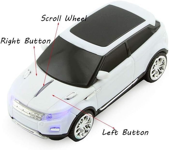 3D Car Shape Wireless Mouse 2.4G USB Optical Gaming PC Laptop - Kwikley
