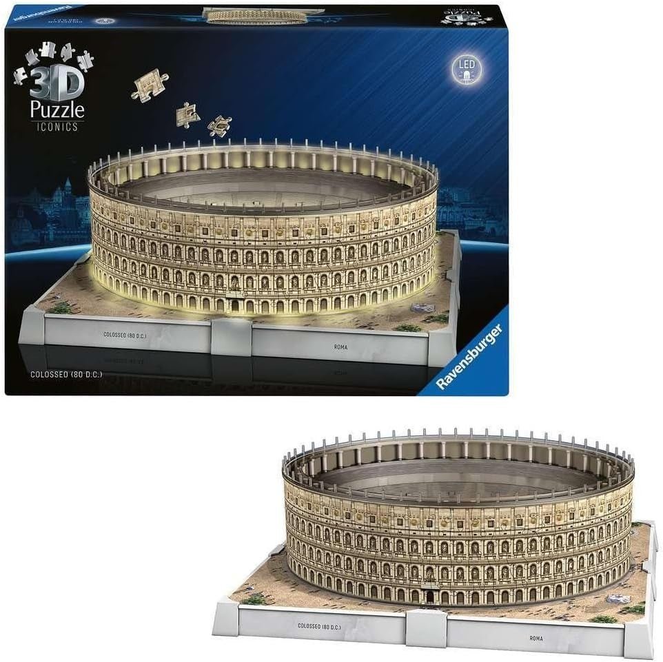 3D Colosseum Puzzle with LED Lights Roman Landmark Model Kit Decor - Kwikley