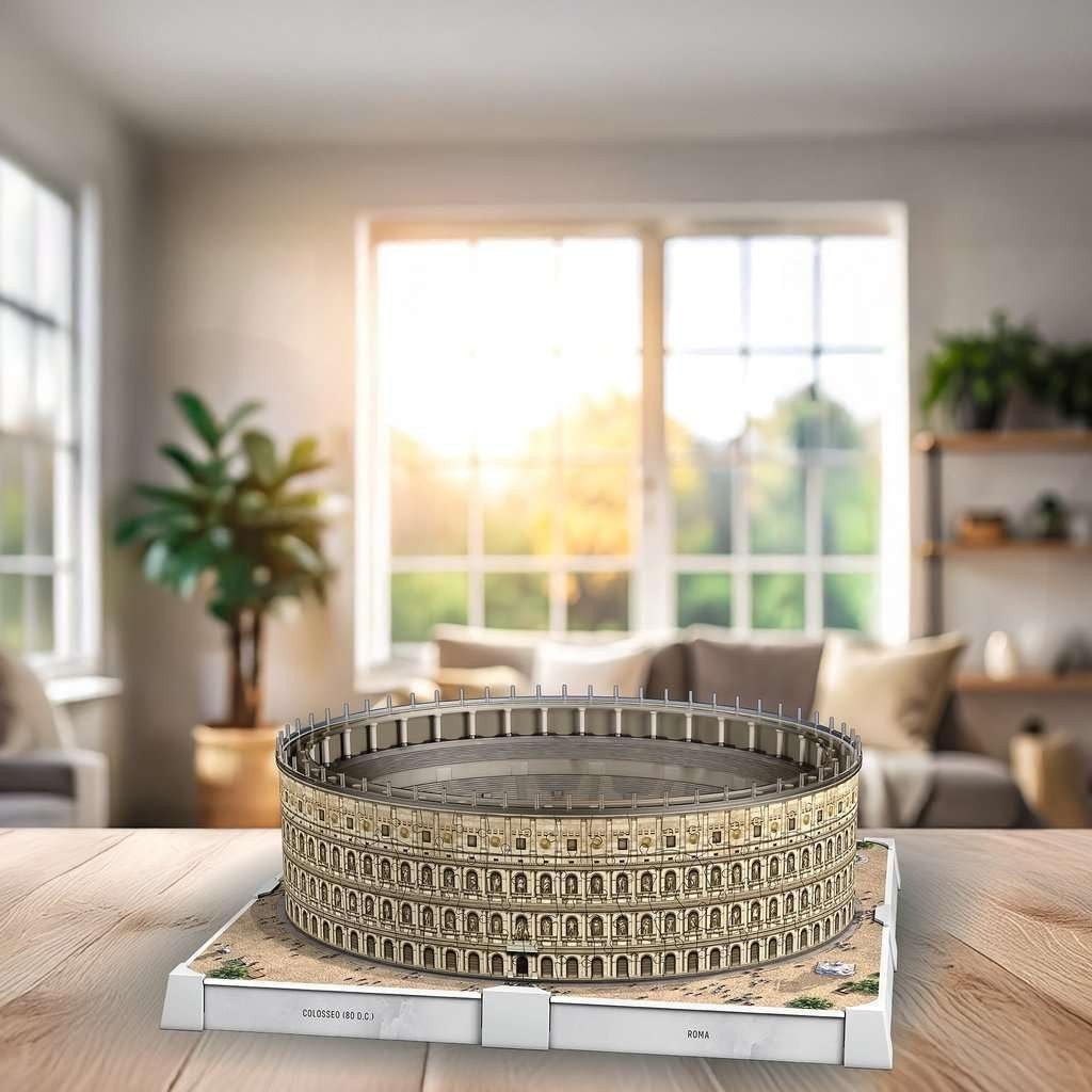 3D Colosseum Puzzle with LED Lights Roman Landmark Model Kit Decor - Kwikley