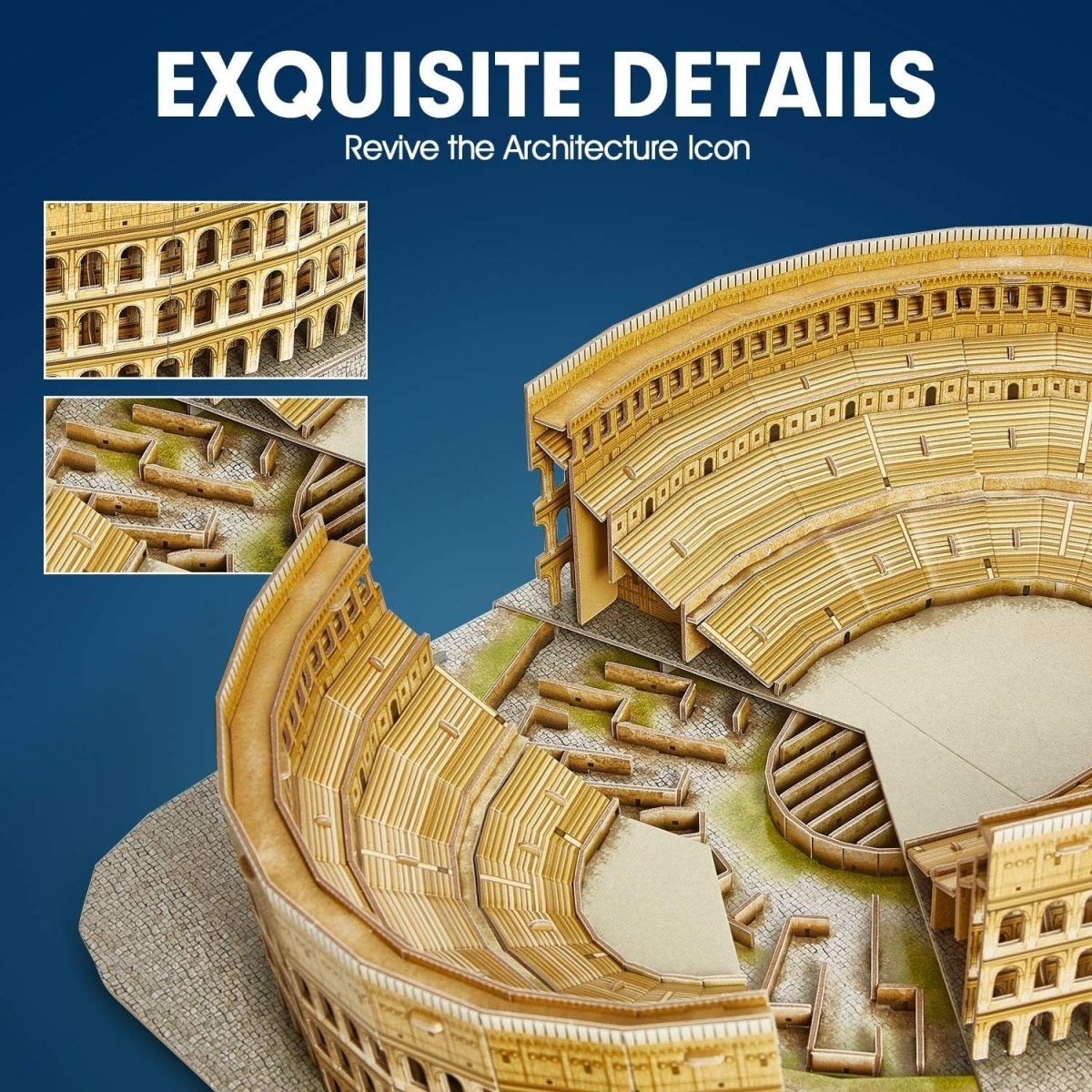 3D Colosseum Rome Puzzle 131 Piece Model Kit National Geographic Gift - Kwikley
