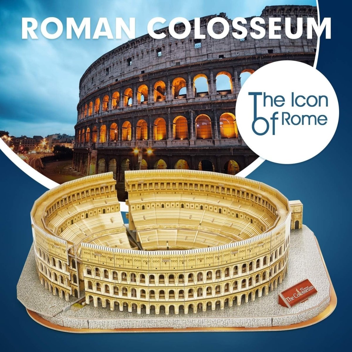 3D Colosseum Rome Puzzle 131 Piece Model Kit National Geographic Gift - Kwikley