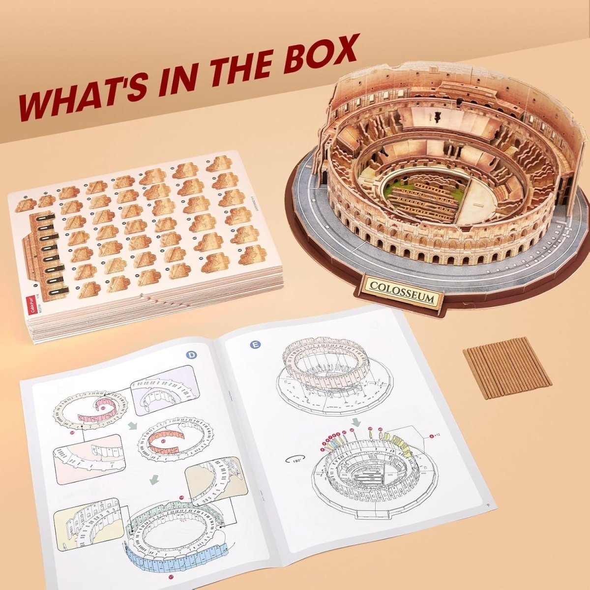 3D Colosseum Rome Puzzle 163 Piece Model Kit National Geographic Gift - Kwikley