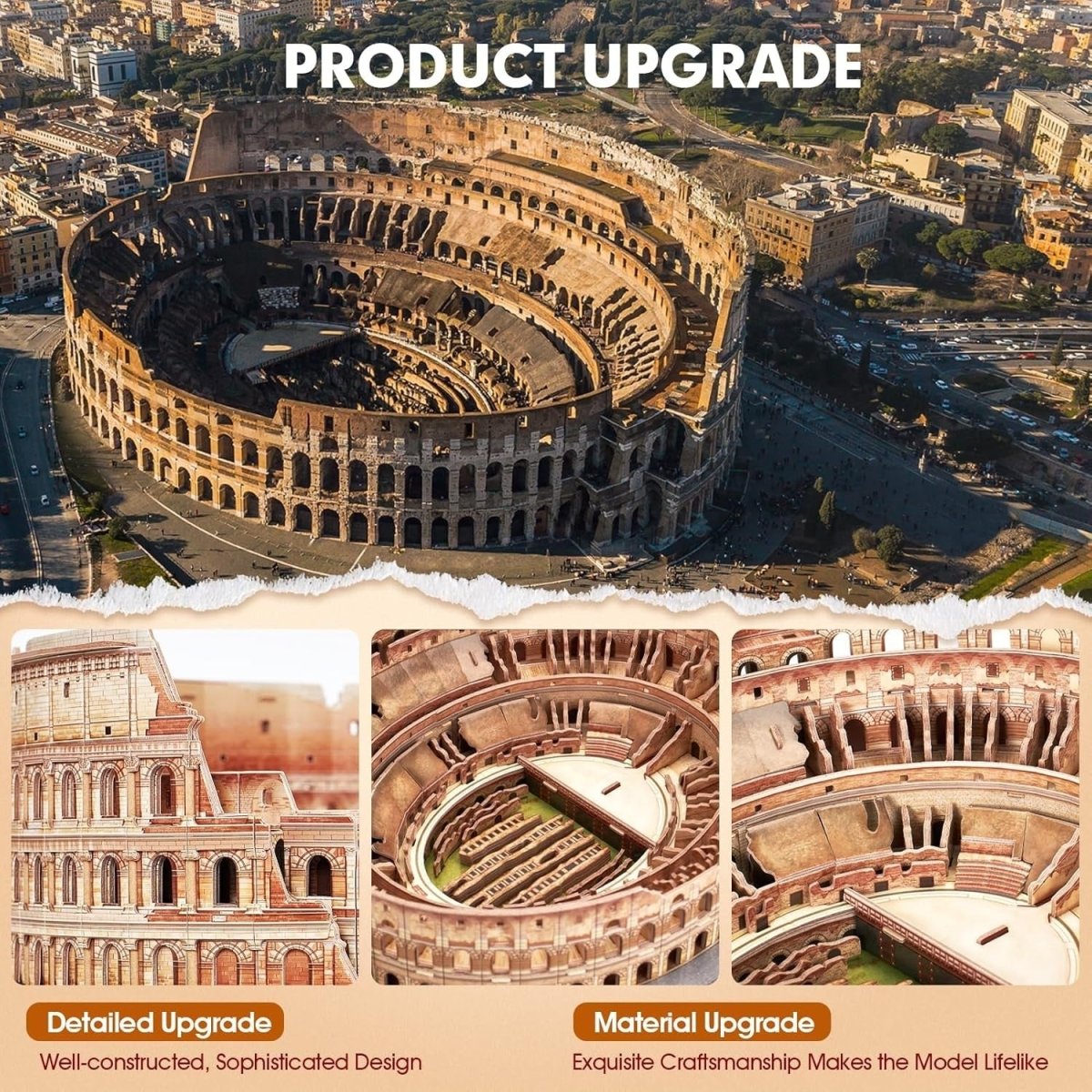 3D Colosseum Rome Puzzle 163 Piece Model Kit National Geographic Gift - Kwikley