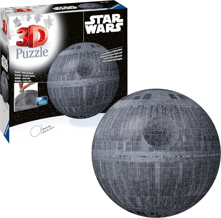 3D Death Star Puzzle 540 Piece Star Galaxy Sphere Model No Glue Kit - Kwikley