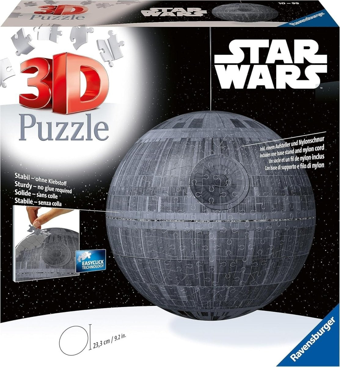 3D Death Star Puzzle 540 Piece Star Galaxy Sphere Model No Glue Kit - Kwikley