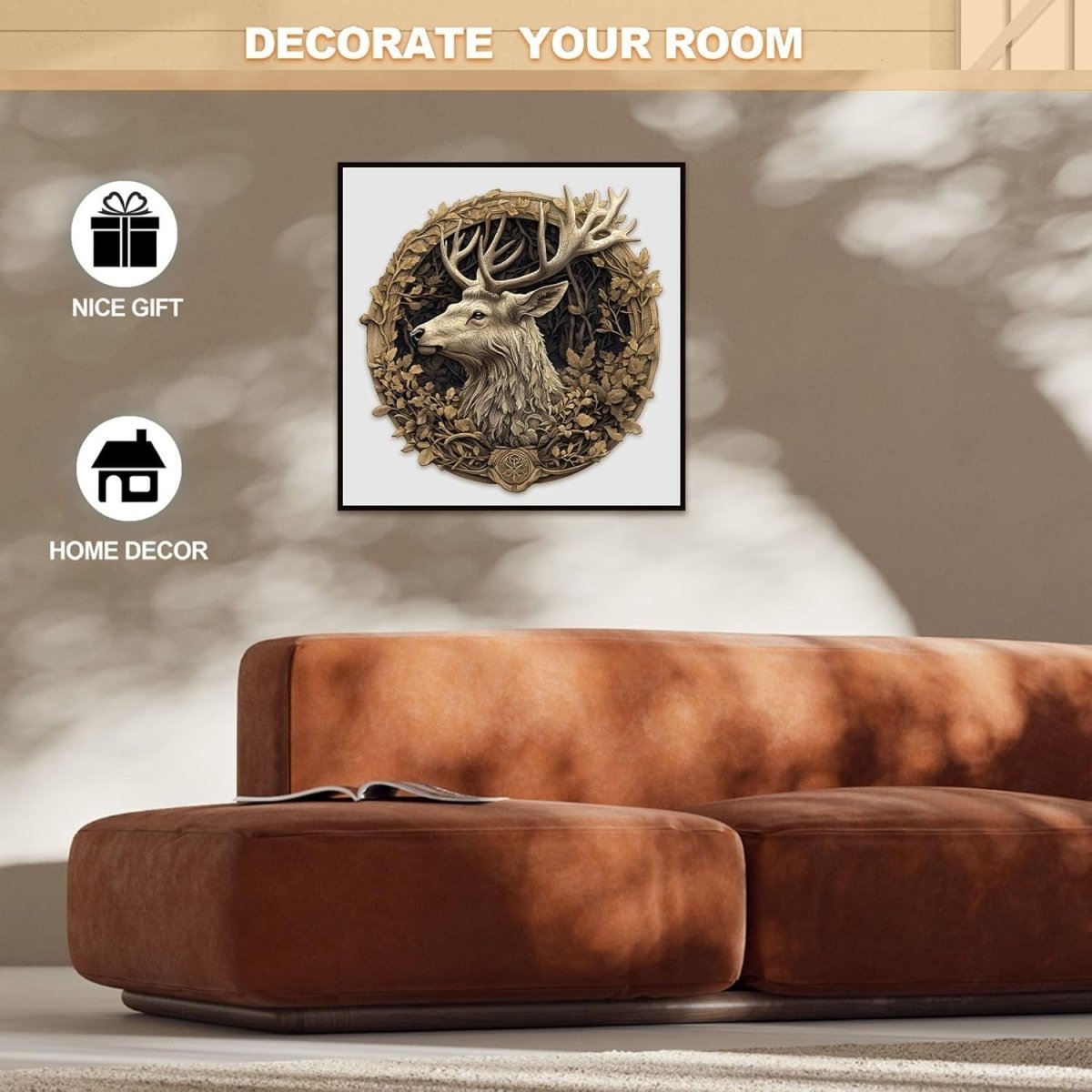 3D Deer Wooden Puzzle 295 Piece Animal Jigsaw with Gift Box Decor - Kwikley