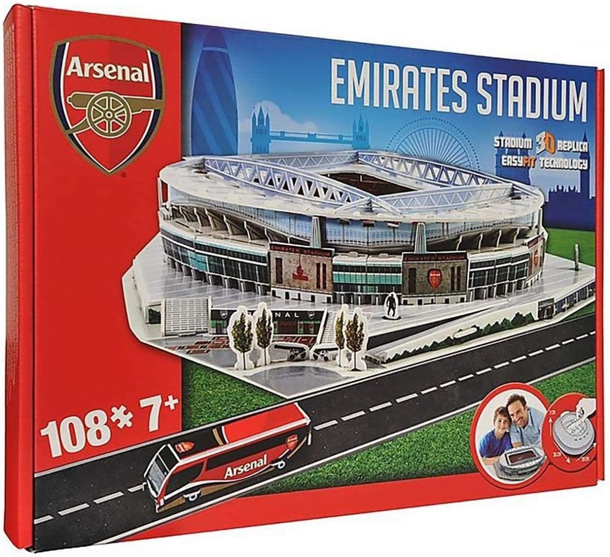 3D Football Stadium Puzzle 108 Piece Building Model DIY Display - Kwikley