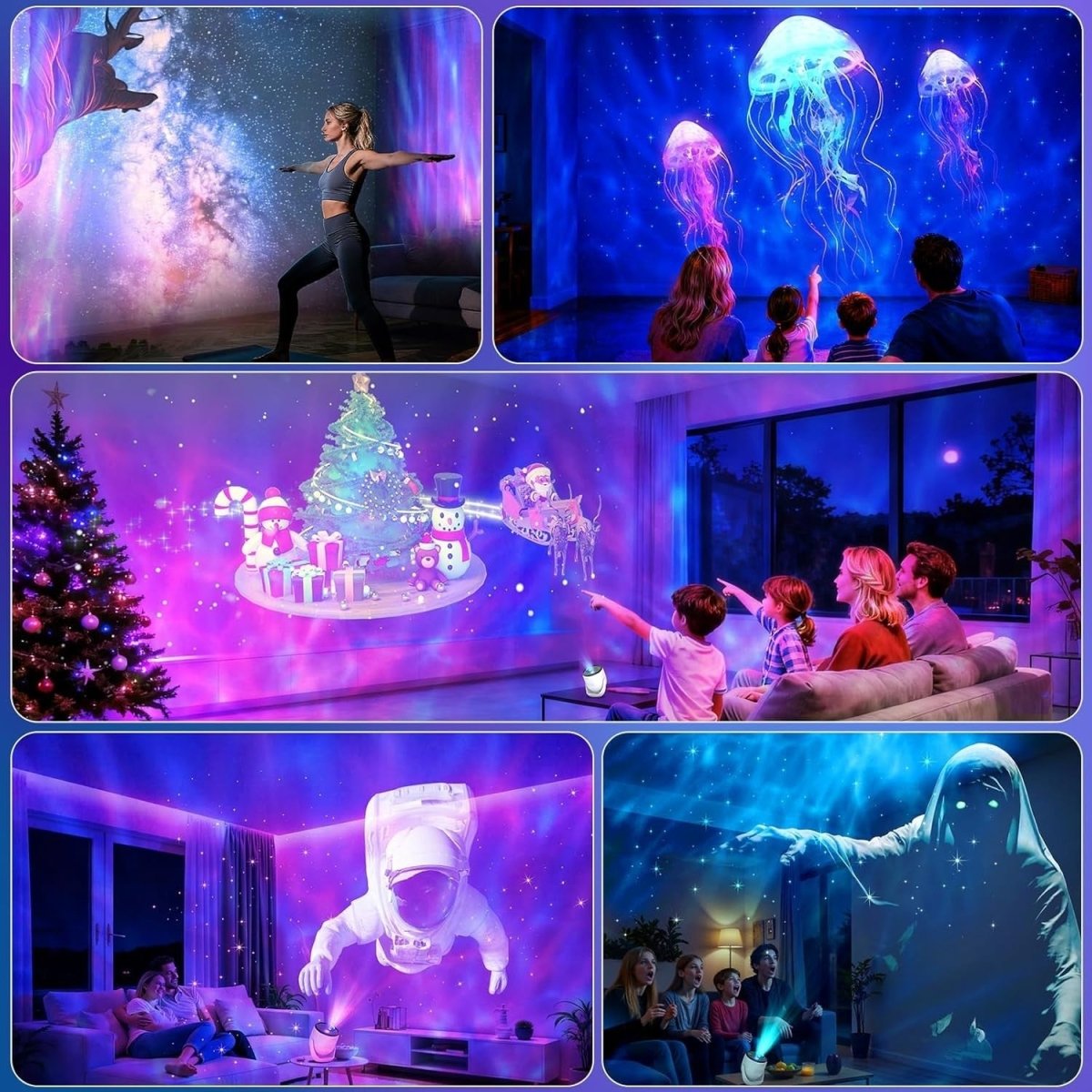 3D Galaxy Star Projector Bluetooth White Noise 99+ Effects Ceiling - Kwikley