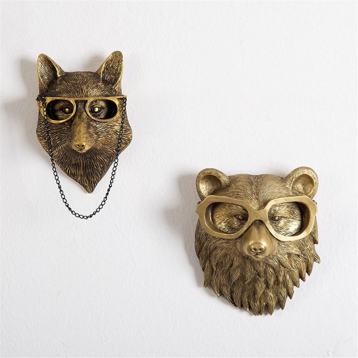 3D Gold Animal Head Wall Mount Deer Rabbit Bear Decor - Kwikley