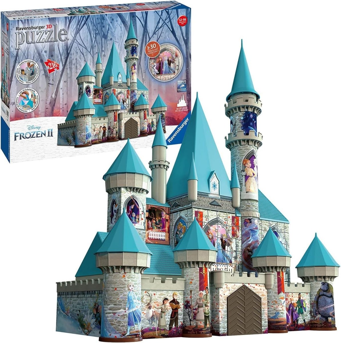 3D Ice Castle Puzzle 216 Piece Fantasy Palace Model Kit No Glue - Kwikley
