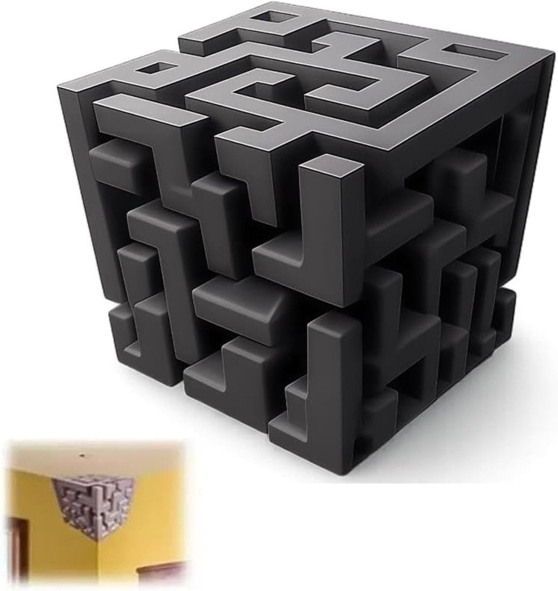 3D Impossible Corners Wall Art Stickers Geometric Cube Decor - Kwikley