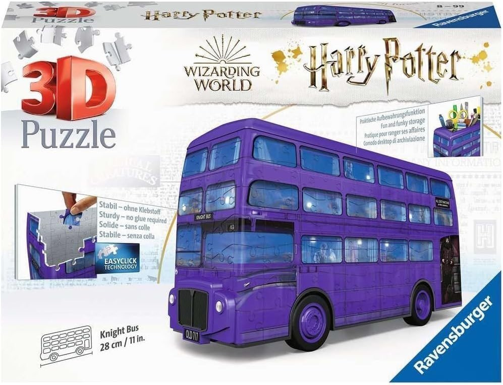 3D Knight Bus Puzzle 216 Piece Wizard Bus Model Desk Organizer Gift - Kwikley