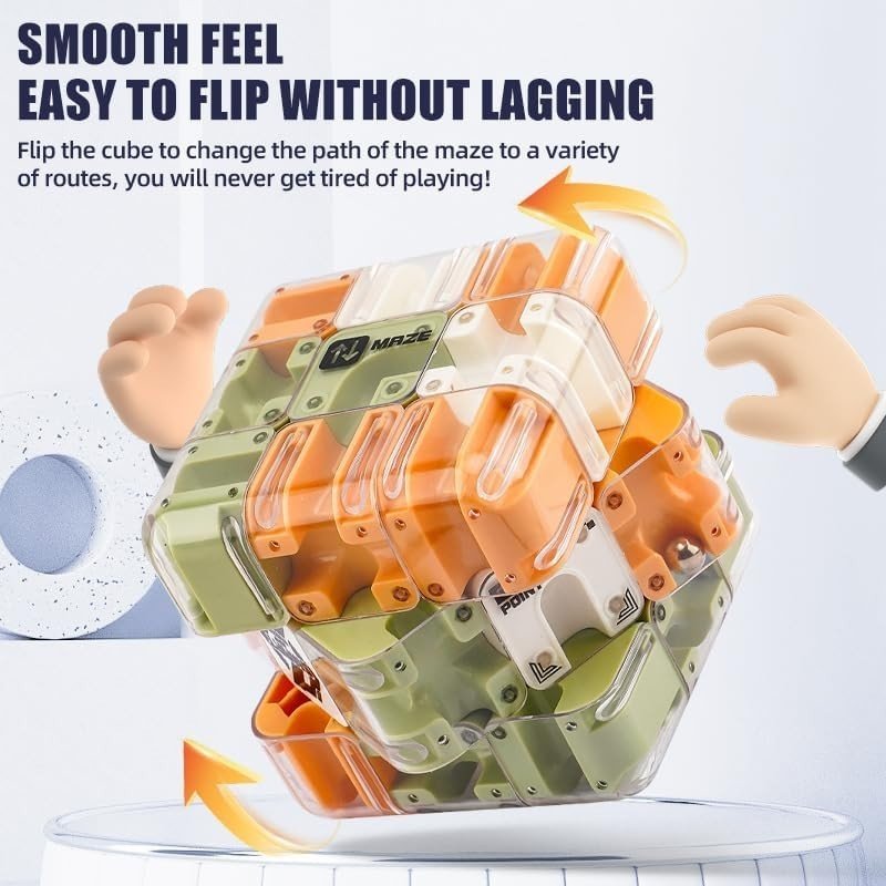 3D Labyrinth Puzzle Ball Mind Challenge Stress Relief Desk Fidget - Kwikley