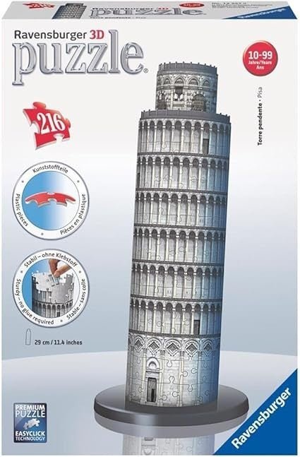 3D Leaning Tower Puzzle 216 Piece Landmark Building Model Kit Decor - Kwikley