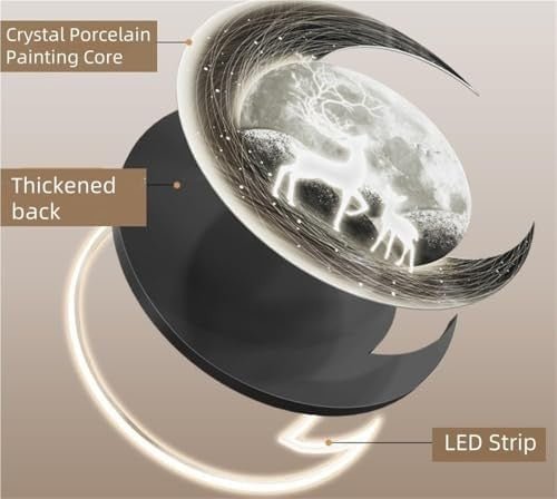 3D LED Feather Wall Art 100x50cm Modern Lighted Metal Decor - Kwikley