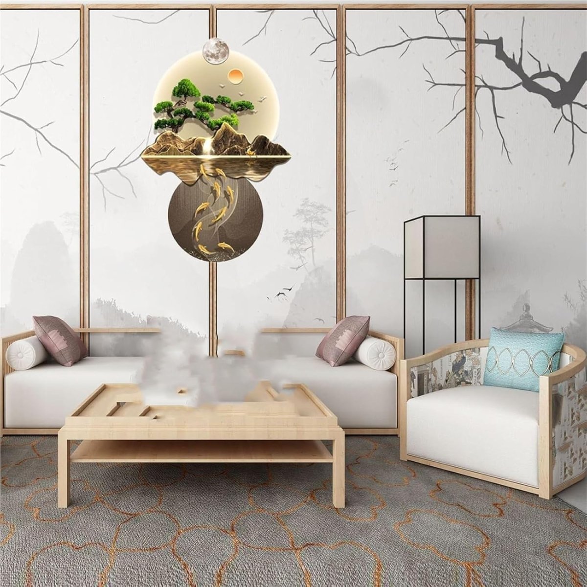 3D LED Wall Art Chinese Landscape Light Up Sculpture Decor - Kwikley