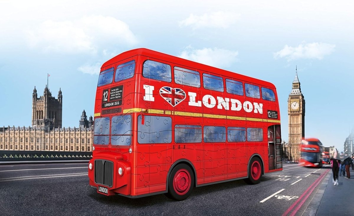 3D London Bus Puzzle 216 Piece Building Model Kit Kids Adults No Glue - Kwikley
