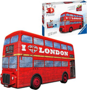 3D London Bus Puzzle 216 Piece Building Model Kit Kids Adults No Glue - Kwikley
