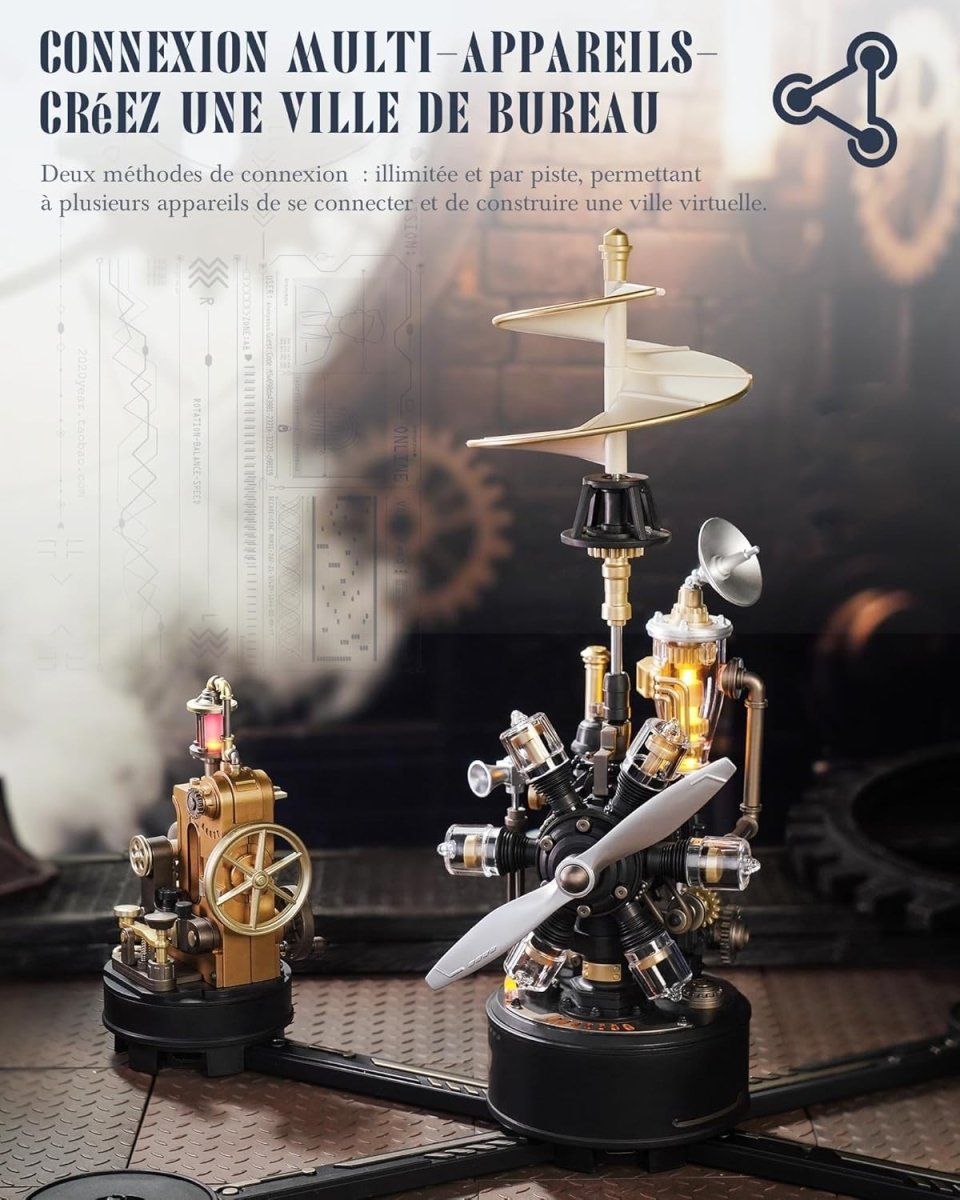 3D Mechanical Helicopter Model Kit LED Motion STEM Engineering Puzzle - Kwikley